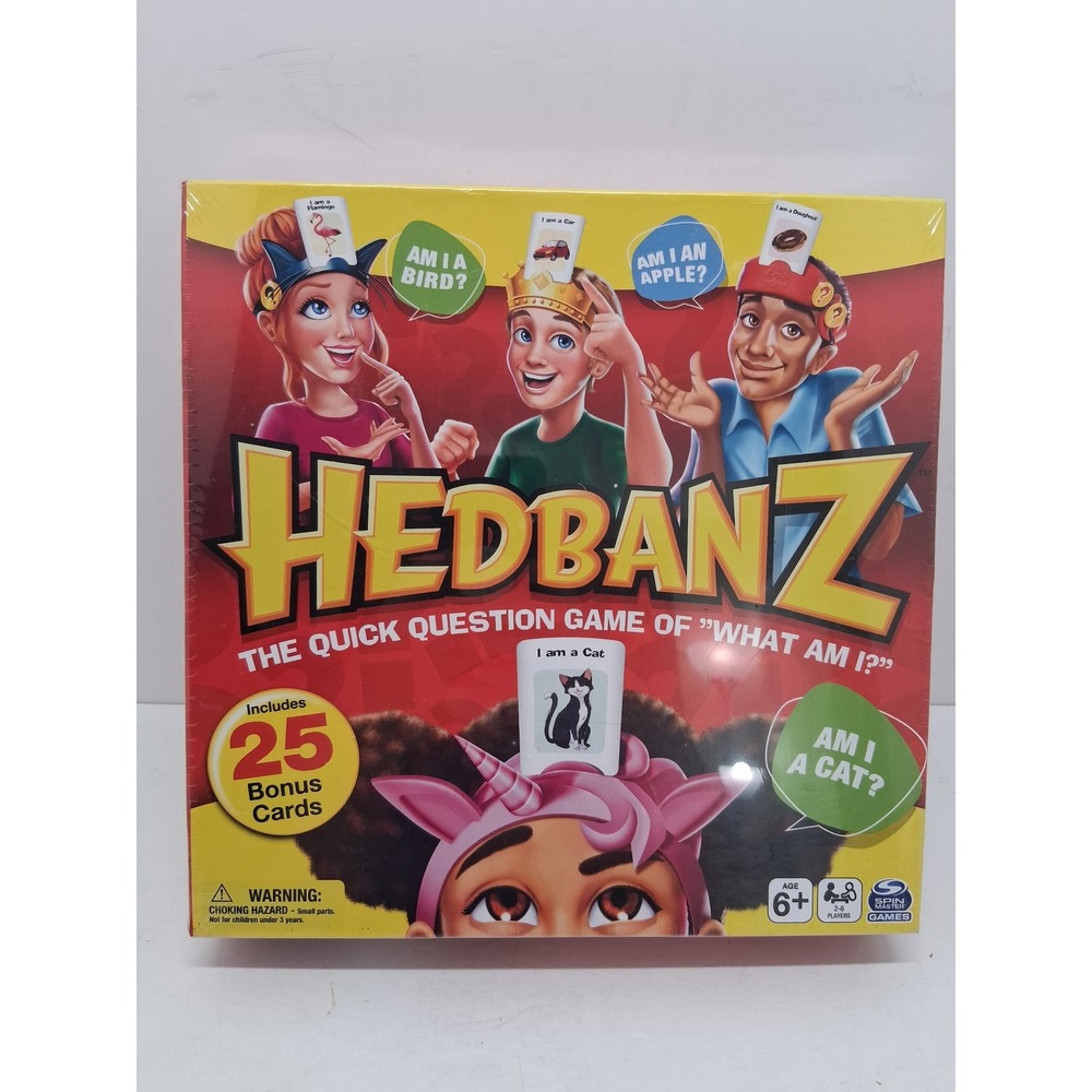 Spin Master Hedbanz Board Game 2nd Edition 25 Bonus Cards New Sealed 6062284
